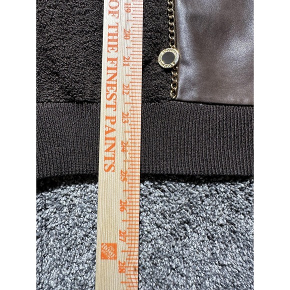 St John Sweater Pants Set Womens Medium Brown Gold Chain Detail Made USA Damaged - Picture 9 of 16